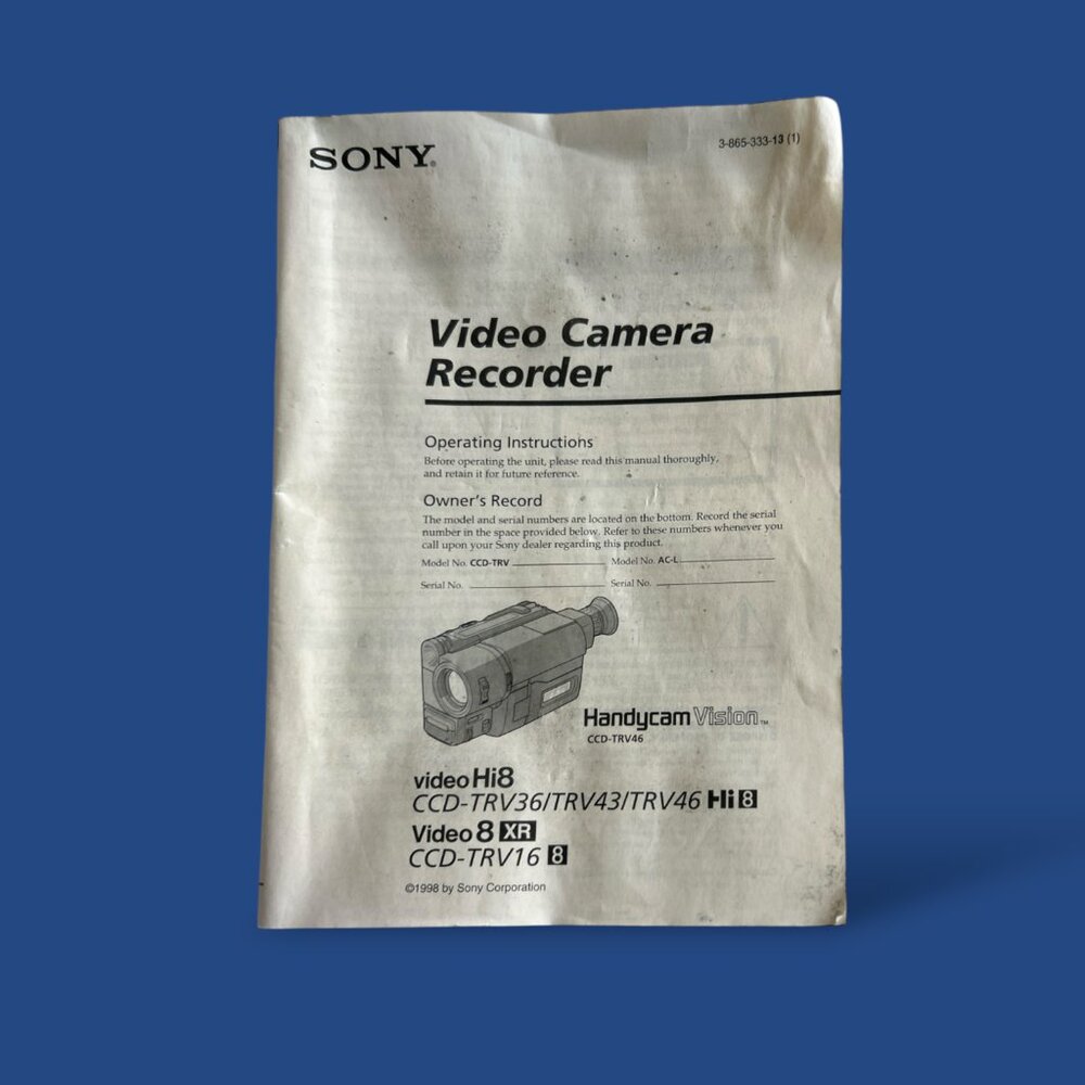 Sony CCD-TRV36/TRV43/TRV46 Instruction Manual Operating Instructions